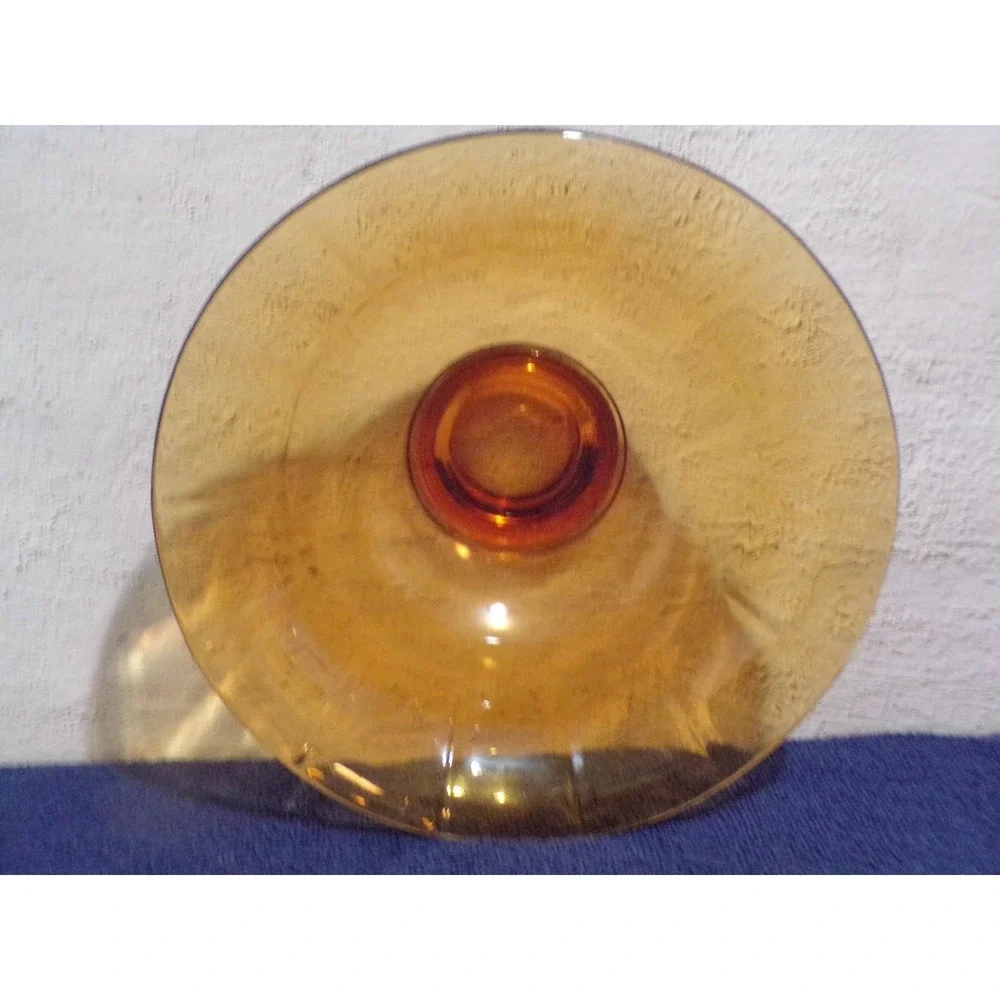 Vintage Indiana Glass Tiara Amber Serving Bowl